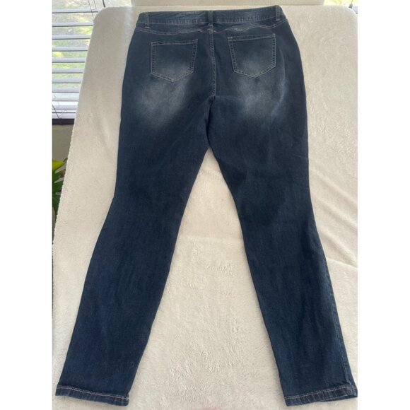 Blue Spice Blue Skinny Jeans Womens Plus Size 16 Distressed - Picture 8 of 10
